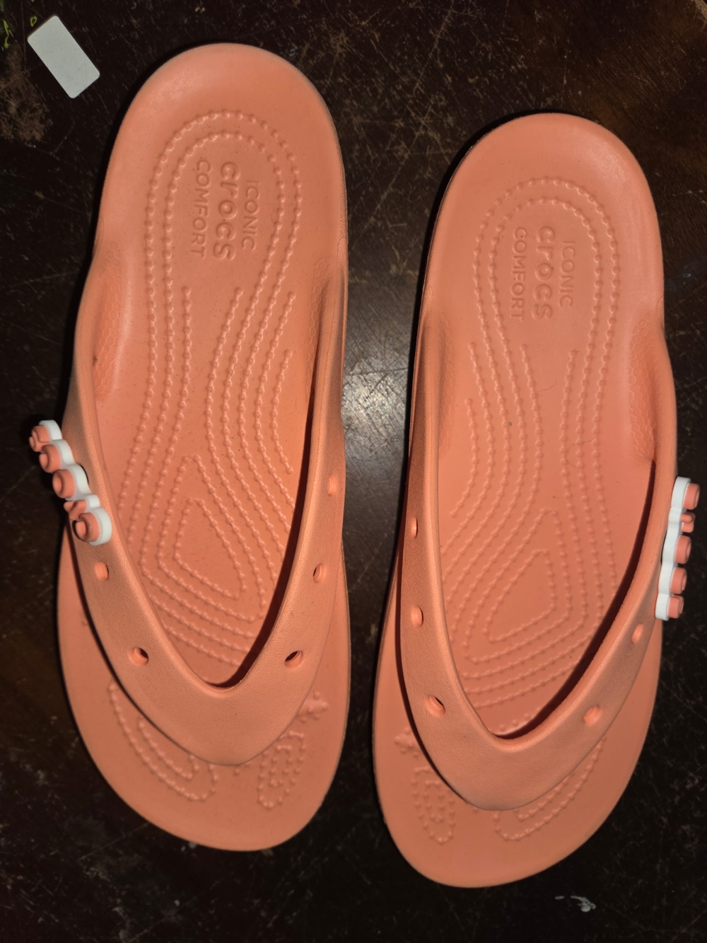 CROCS Peach/Coral Slide Sandals